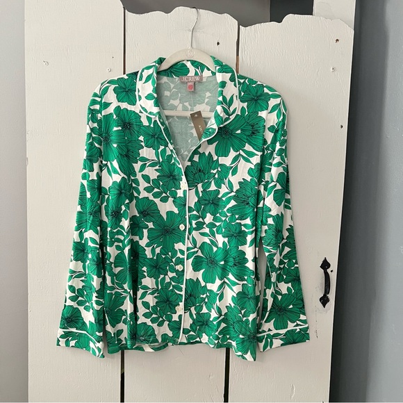J. Crew Eco dreamiest long-sleeve pajama set in greenhouse floral print Medium - Picture 4 of 15